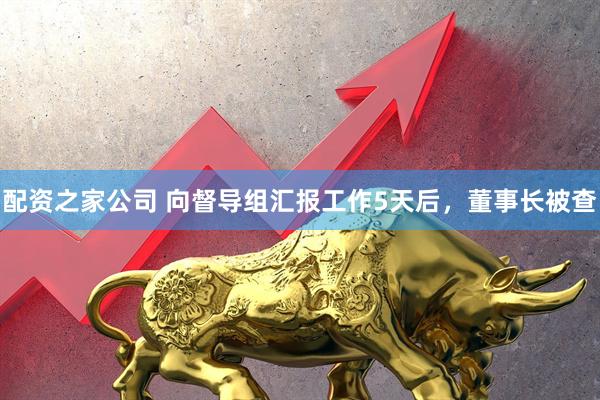 配资之家公司 向督导组汇报工作5天后，董事长被查